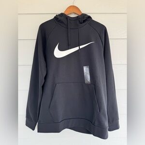 Nike Dri-Fit Swoosh Hoodie Black Men’s Medium NWOT Training Pullover Hoodie